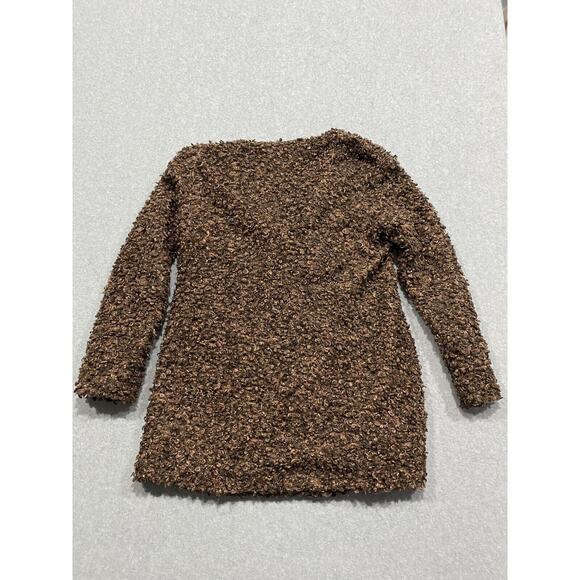 Marc New York Andrew Marc Curly Lamb Coat L Fuzzy Brown Shearling Cozy Soft - Picture 7 of 10